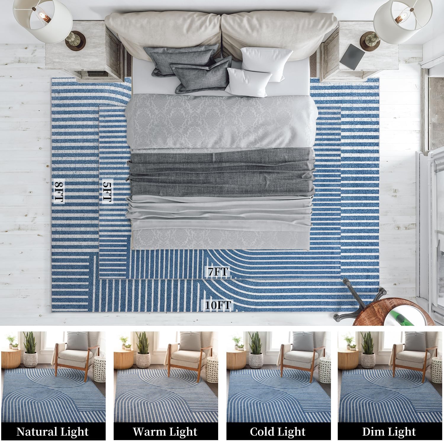 Blue Boho Rug Rusgco