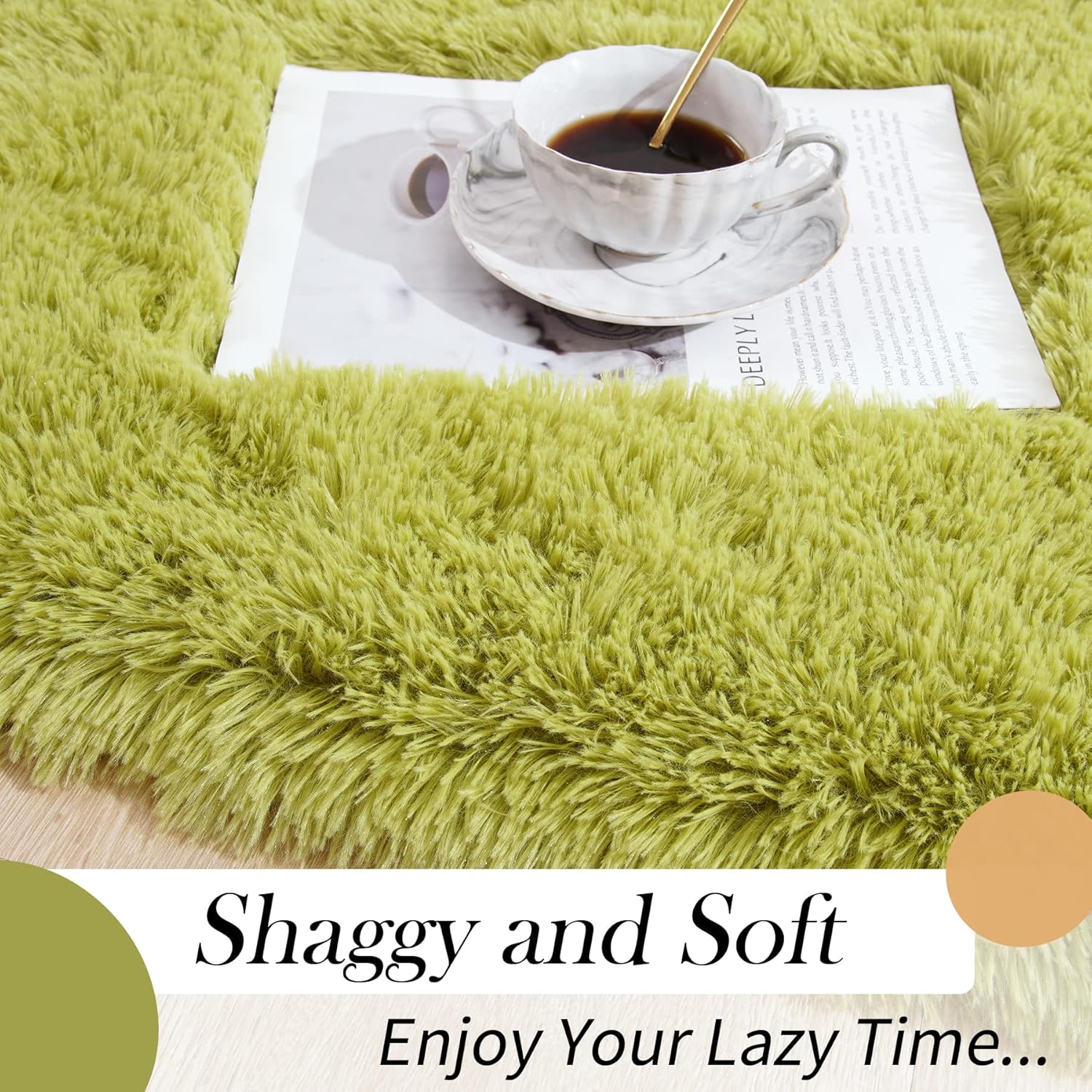 Oval Fluffy Rug White Plain 3x9