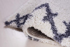 Shag Rug Boho 4x6 White and Grey Area Carpet 