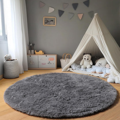Round Fluffy Rugs Living Room & Bedroom Rug & Kids Room - rgc-00190