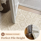 Beige Moroccan Boho Washable Rug - Rugsco.ca