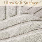 Beige Stripe Washable Rug - Rugsco.ca