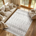 Boho Rug White Non Slip Modern  Living Room Kitchen and Bedroom