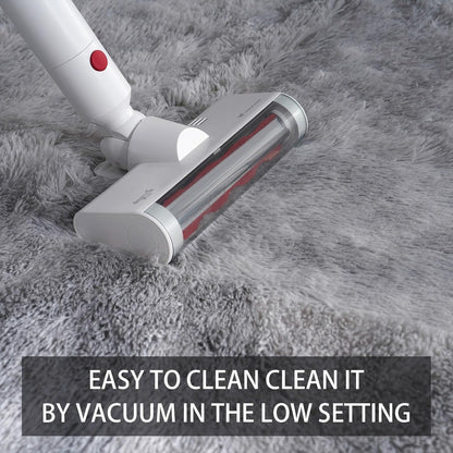 Shag Rug Large Size Cloud Grey Fluffy Machine Washable Area Rug