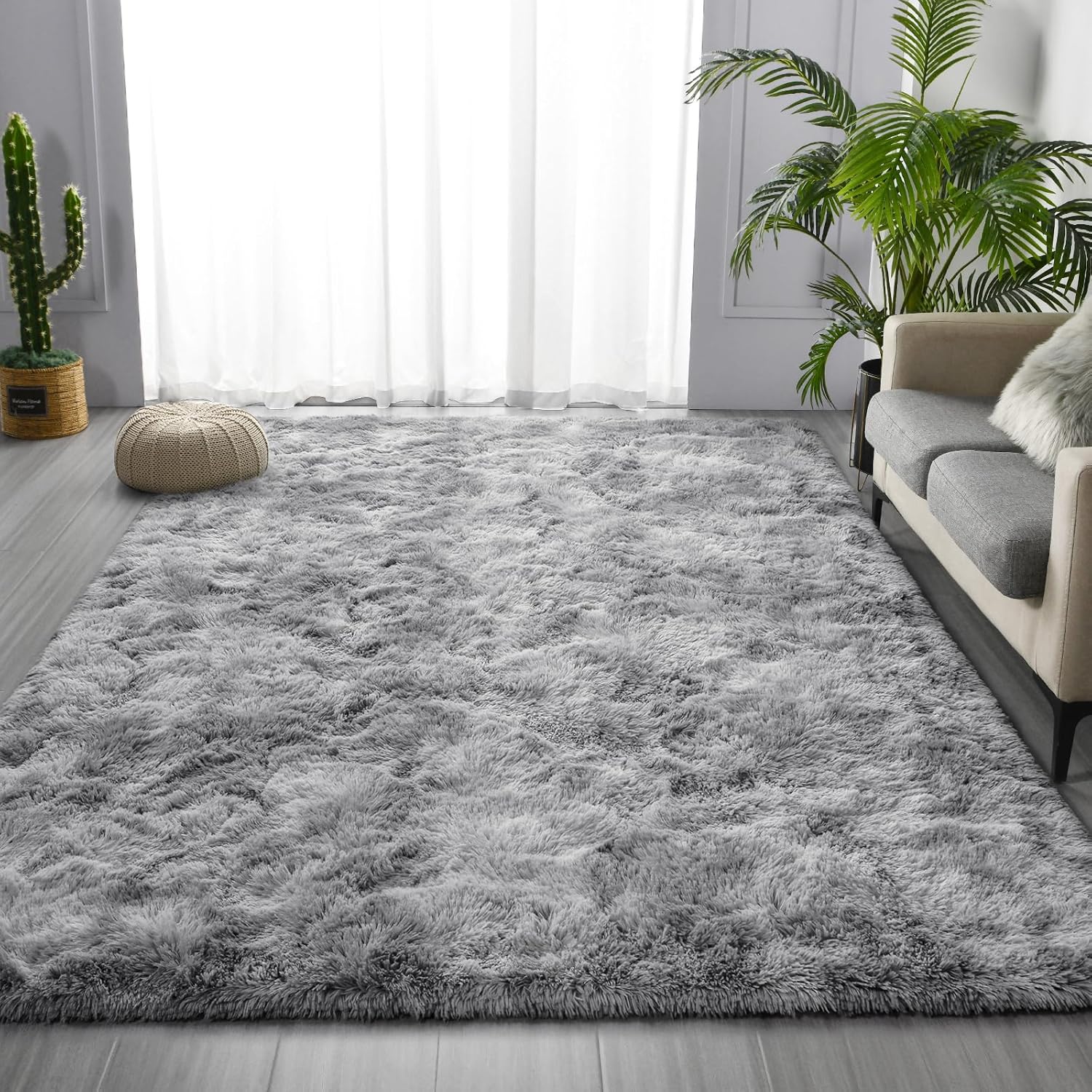 Area Rug Grey Shag