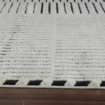 Boho Rug 4x6 High Quality Traditional White and Black Area Rug