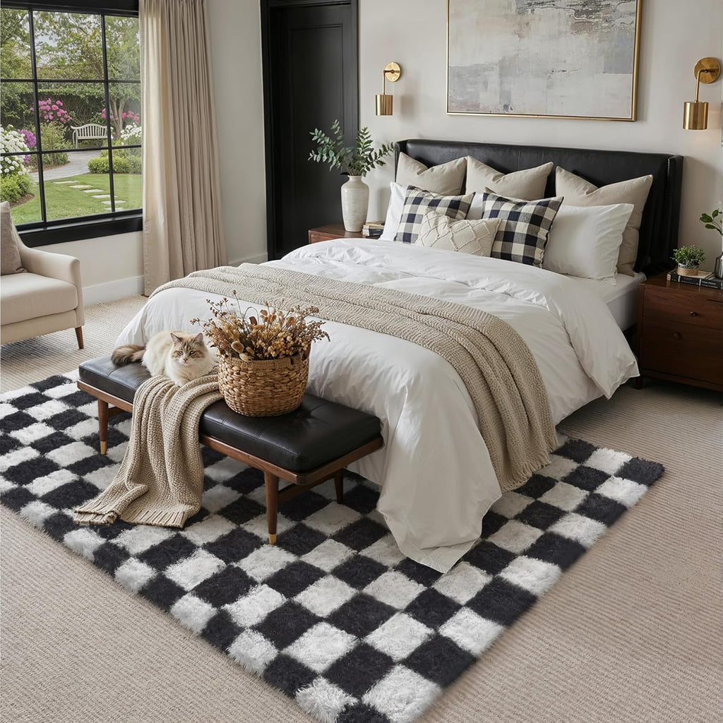 Checkerd Shag Rug
