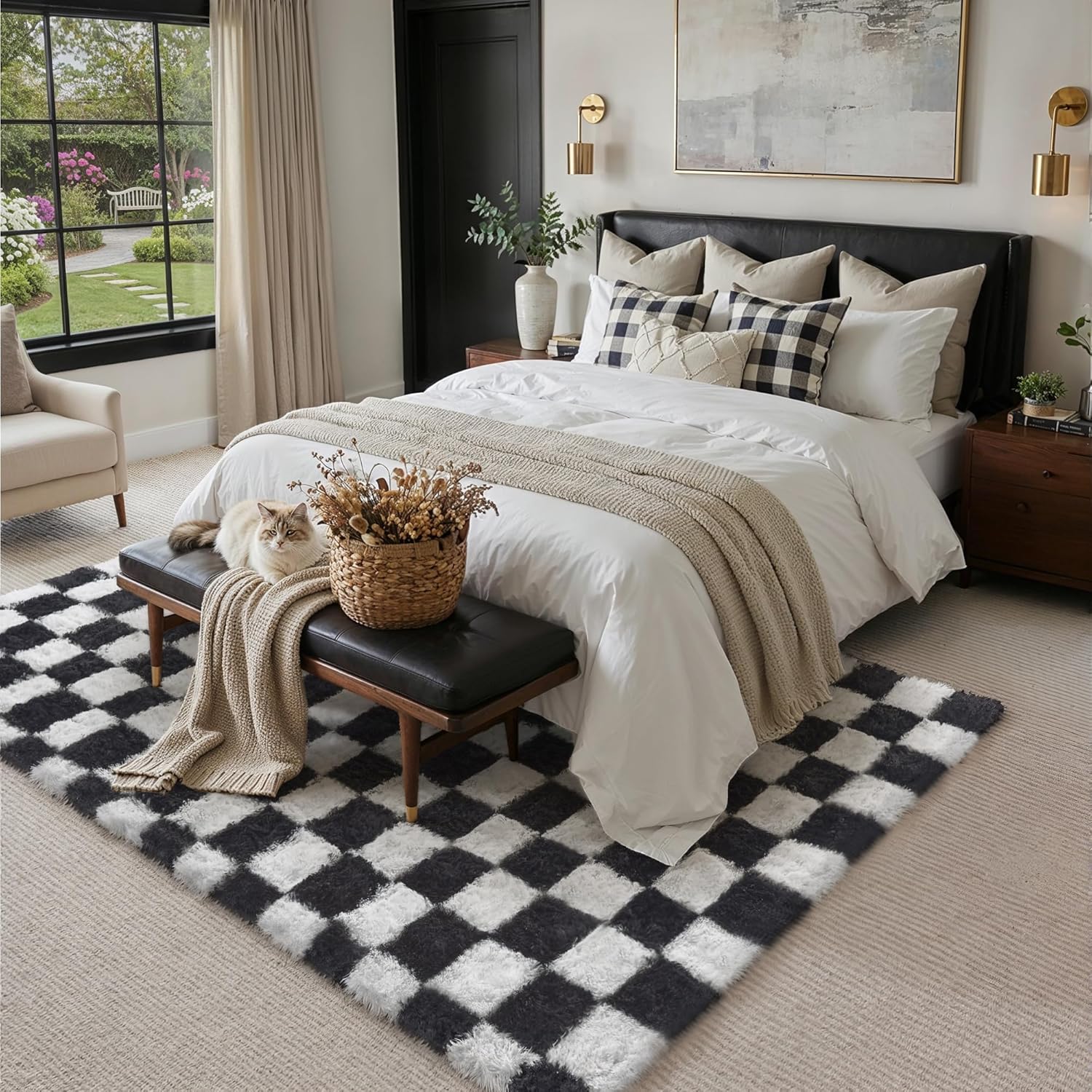 Checkerd Shag Rug