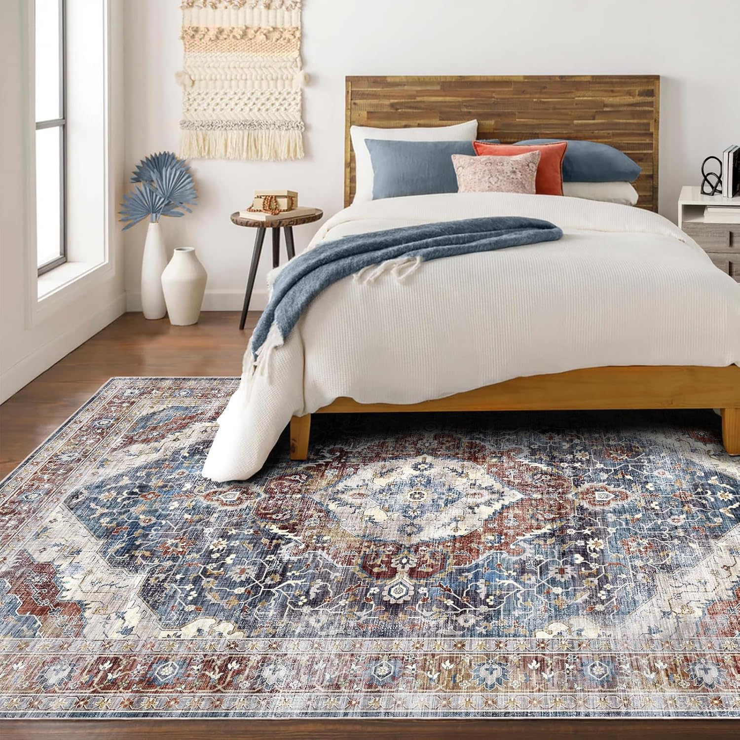 Turkish Blue Brown Living Room Kitchen and Bedroom