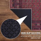 Turkish Rug Ethnic Patterned Burgundy Boho Living Room  Kitchen and Bedroom