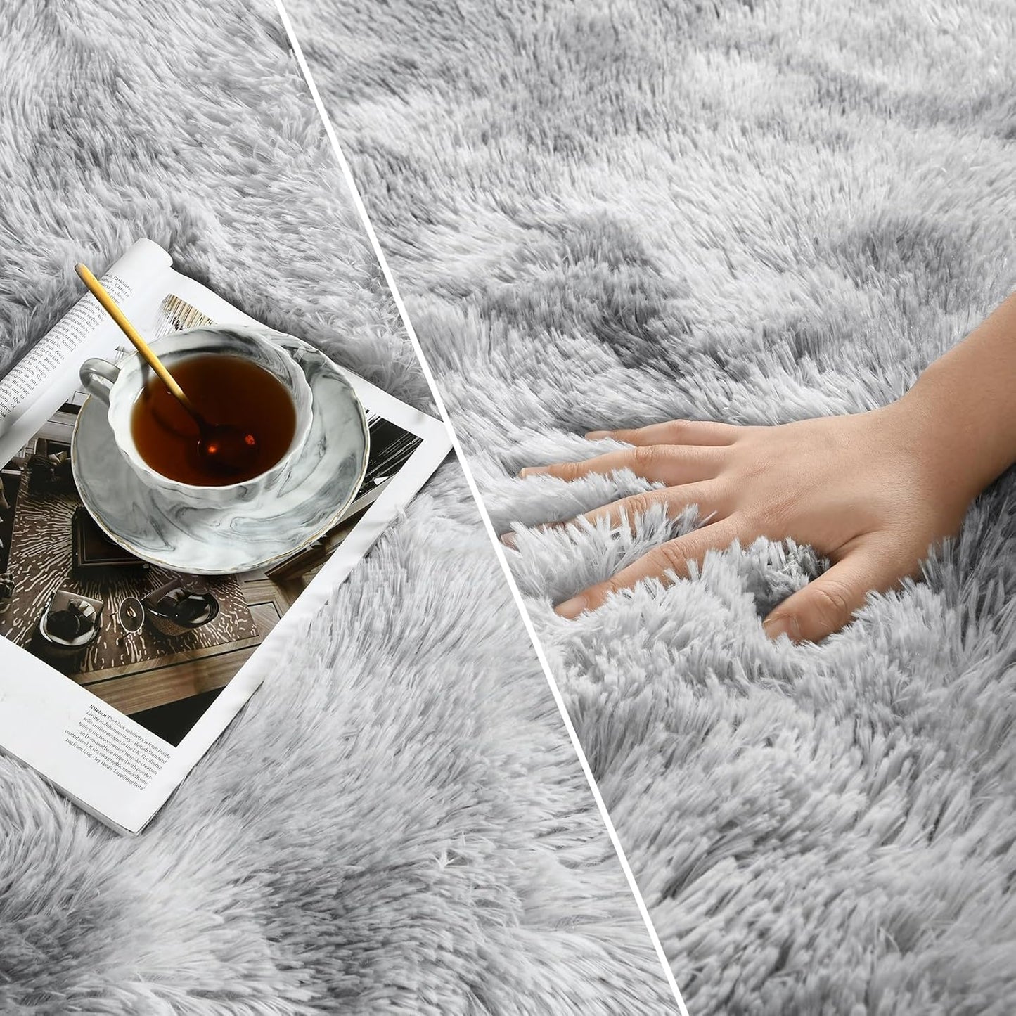 Cloud Shag Rug Grey, Fluffy Super Super Soft Area Rug - rgc001