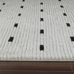 Boho Rug 4x6 High Quality Dashes White and Black Area Rug