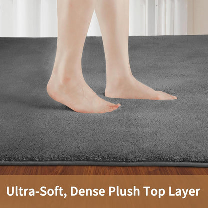 Shag Rug Extra Large Soft Fluffy Washable Area Rug Dark Grey