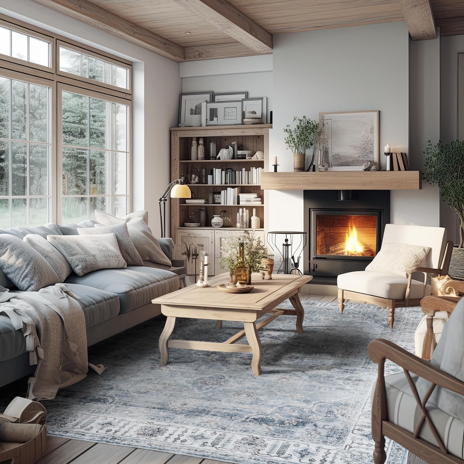 Floral Vintage Rug Living Room and Bedroom