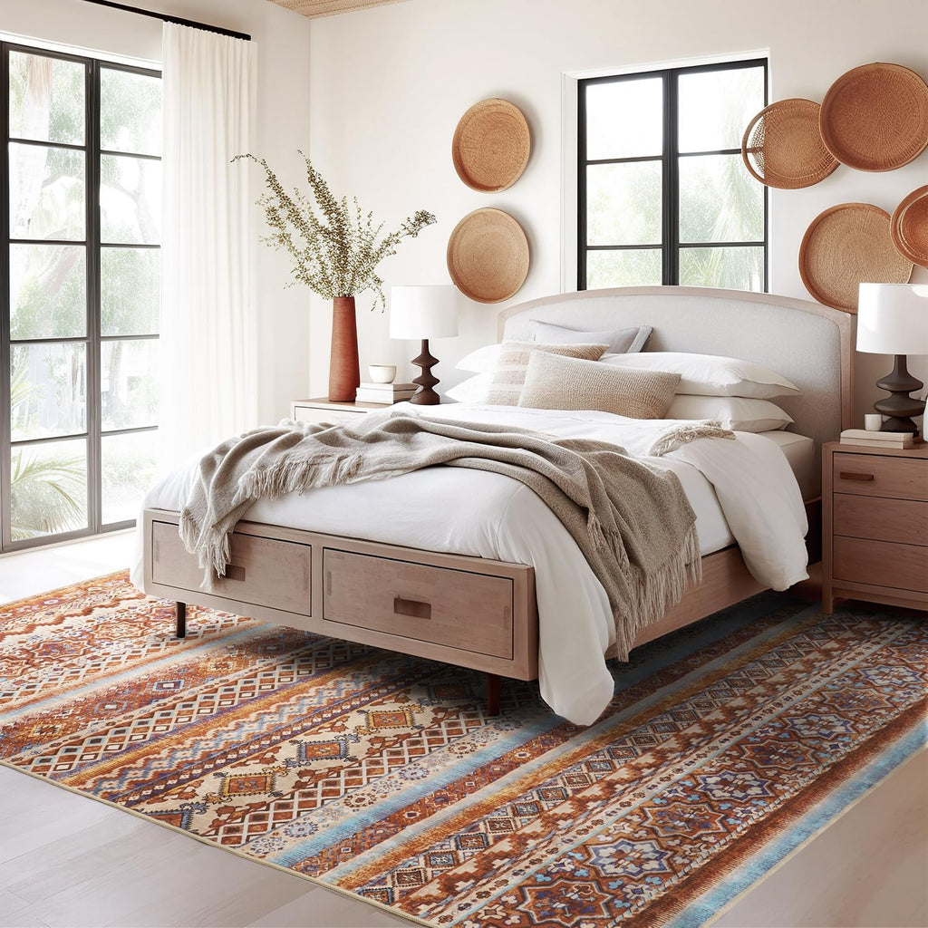 Multi Color Moroccan Boho Washable Rug - Rugsco.ca