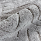 Velvet Grey Circles Washable Rug - Rugsco.ca