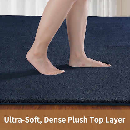 Shag Rug Extra Large Soft Fluffy Washable Area Rug Navy Blue