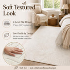 Circles Cream Washable Rug - Rugsco.ca