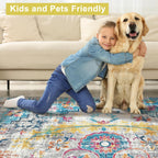 Modern Washable Rug Boho Non-Slip Multicolor Area Rug Carpet