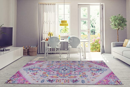 Joy Rug Collection Traditional Rug 5x7 Floral Patterned Pink Multicolor Area Rug