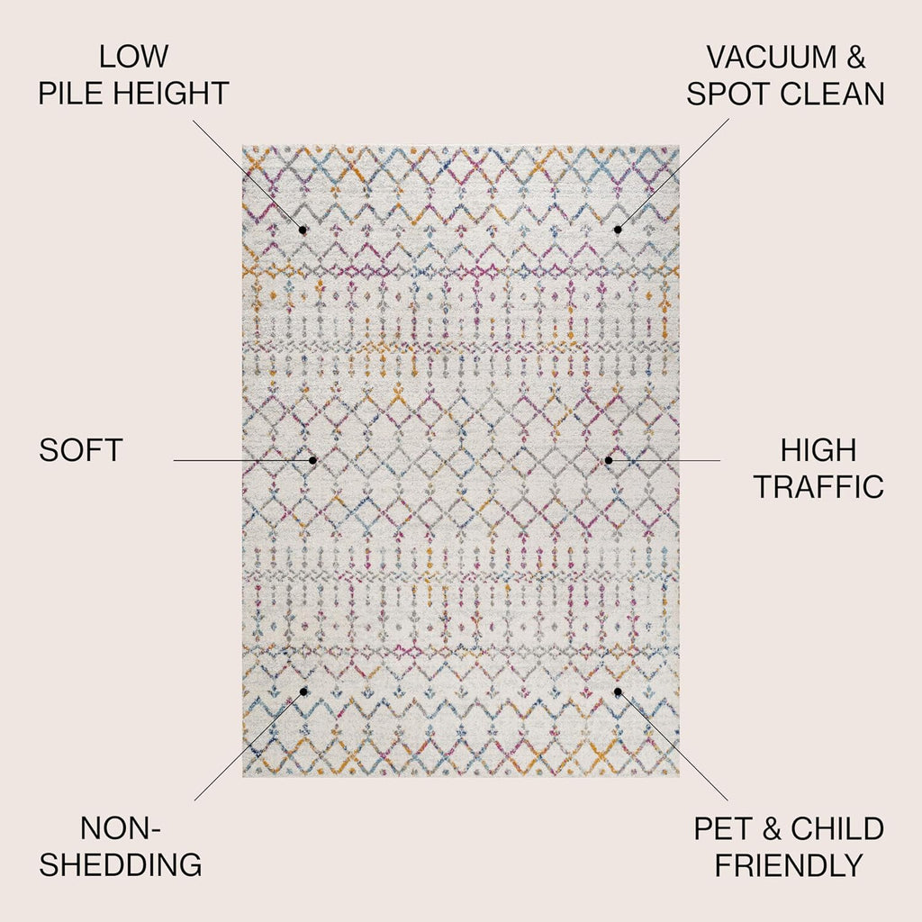 Bohemian Rug Classic 4x6 Beige and Multi Colors Area Carpet