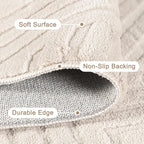 Checkered Cream Boho Round Washable Rug - Rugsco.ca