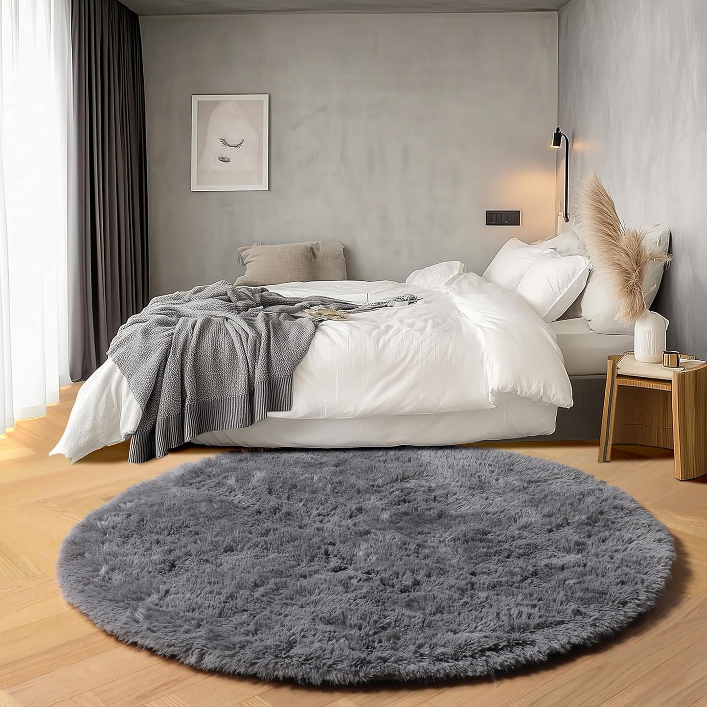 Round Fluffy Rugs Living Room & Bedroom Rug & Kids Room - rgc-00190