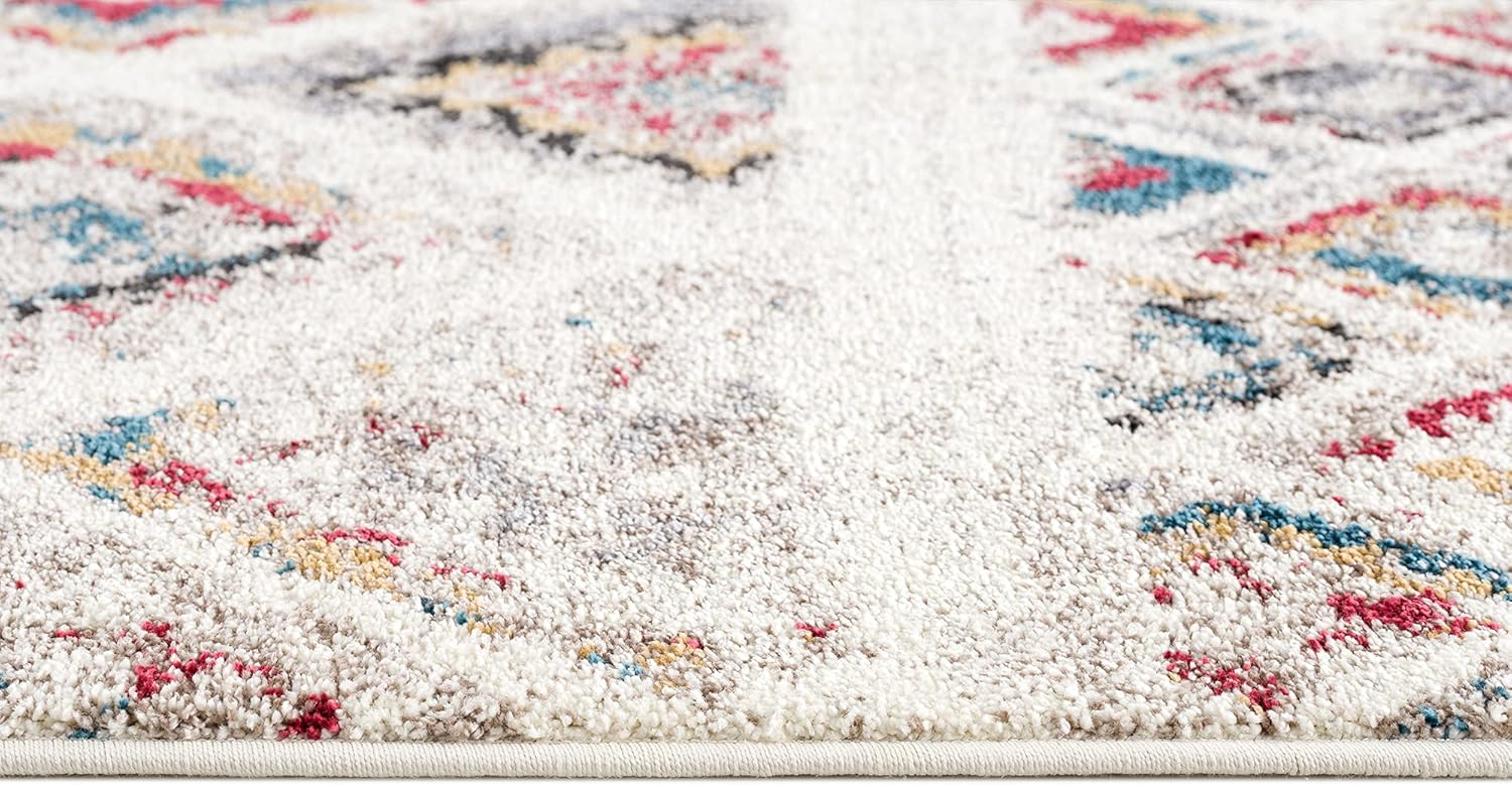 Modern Abstract Rug 4x6 Beige Cream Boho Modern  Living Room Kitchen and Bedroom Area Rug