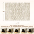 Beige Moroccan Boho Washable Rug - Rugsco.ca
