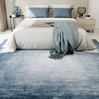 Modern Rug Blue  Abstract Non Slip Modern  Living Room Kitchen and Bedroom