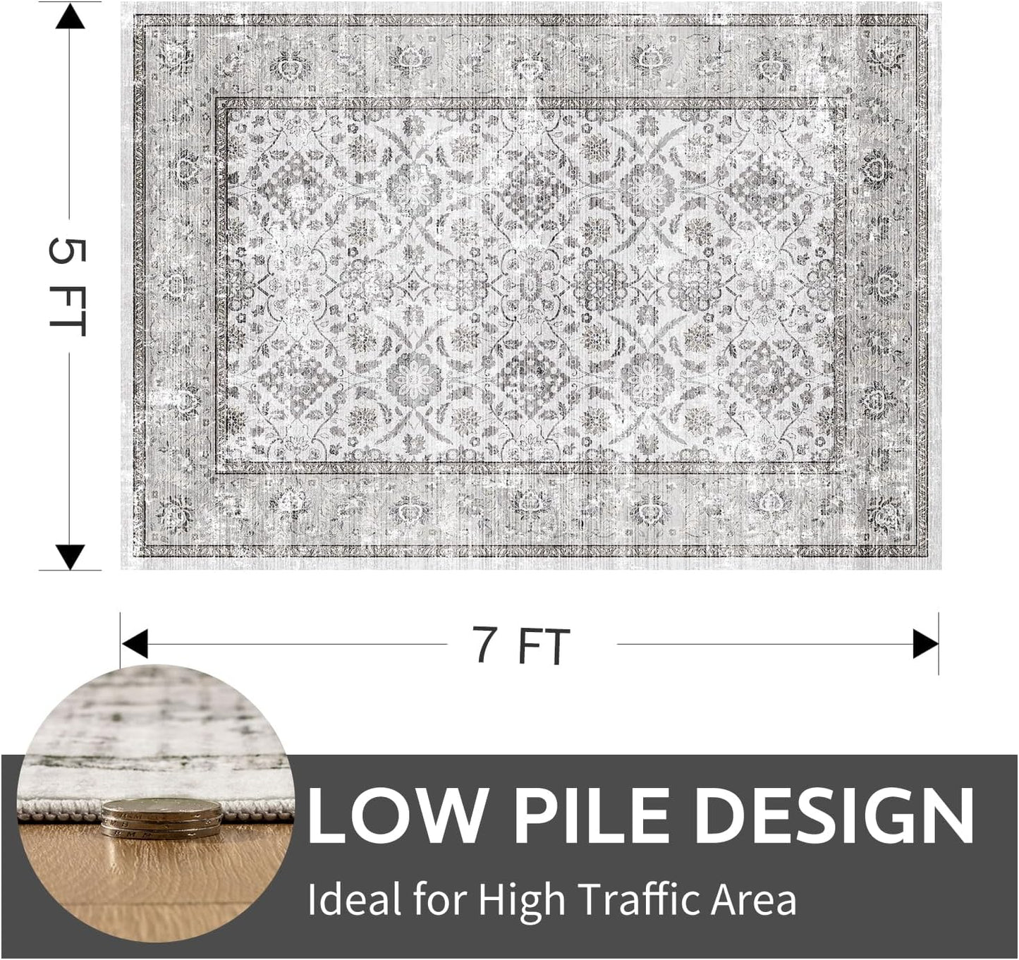 Floral Vintage Rug Living Room and Bedroom
