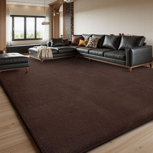 Shag Rug Extra Large Soft Fluffy Washable Area Rug Brown