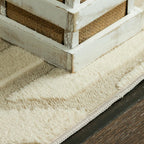 Velvet Cream Beige Circles Washable Rug - Rugsco.ca