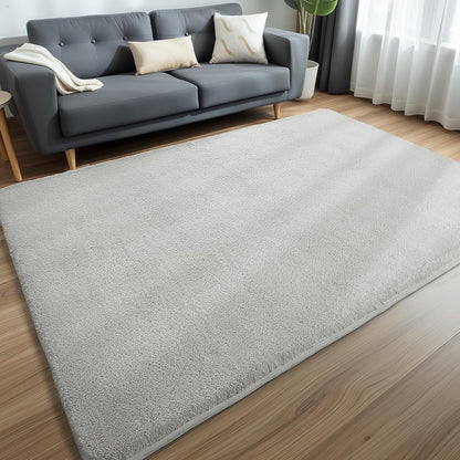Shag Rug Extra Large Soft Fluffy Washable Area Rug Grey 