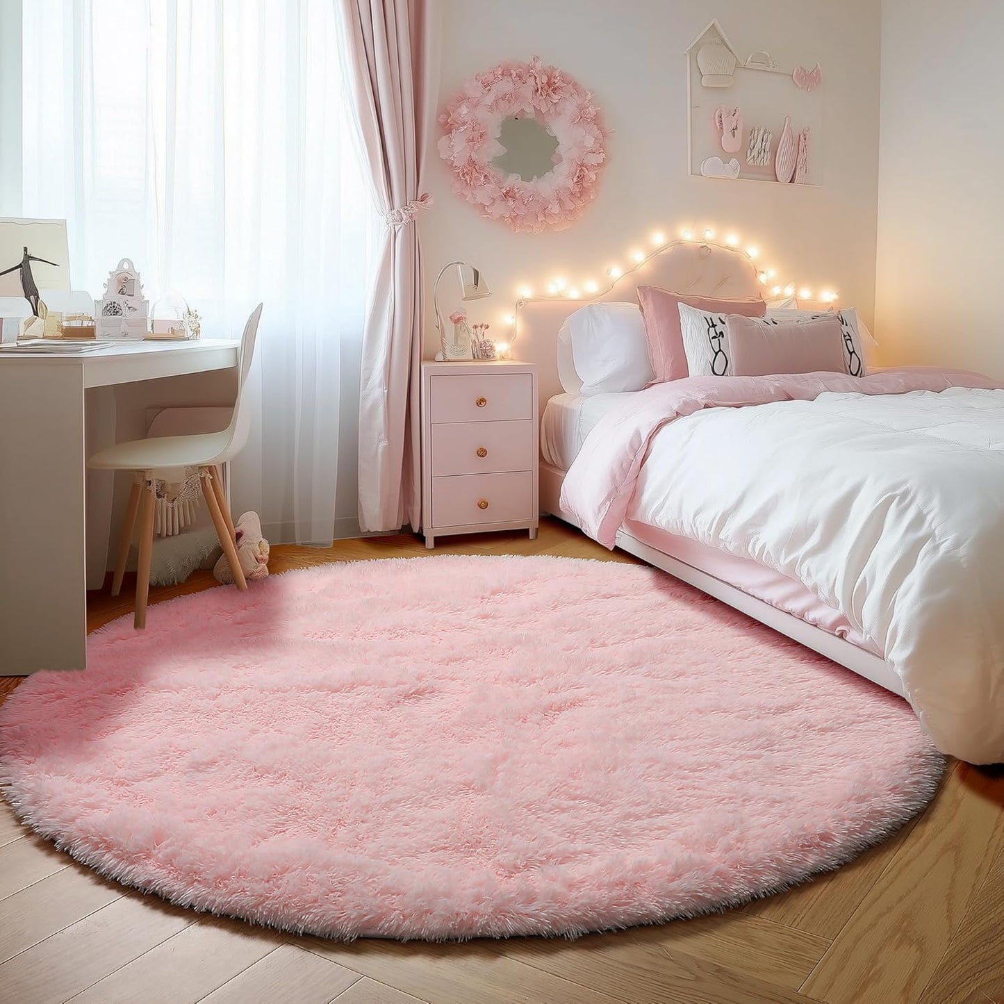 Round Fluffy Rugs Living Room & Bedroom Rug & Kids Room - rgc-00190