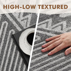 Grey Tufted Boho Geometric Washable Rug - Rugsco.ca