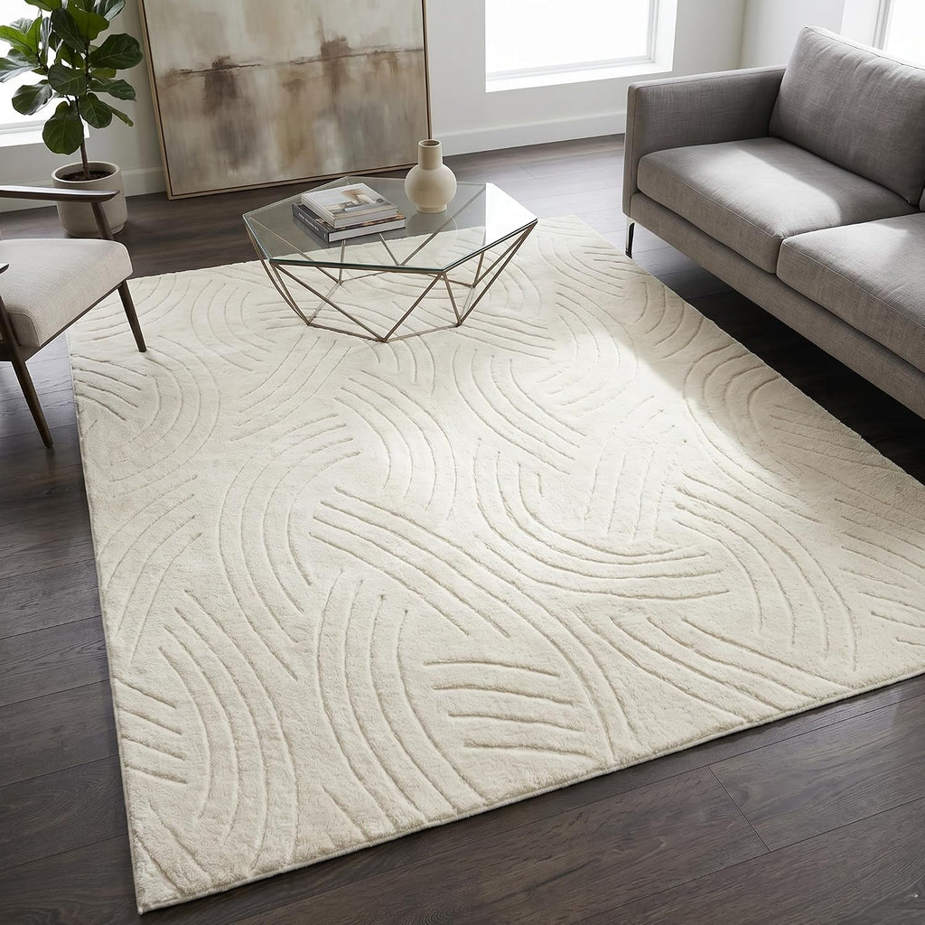 Crescent Cream Washable Rug - Rugsco.ca