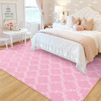 Pink And White Area Rug