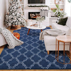 Navy Blue And White Area Rug