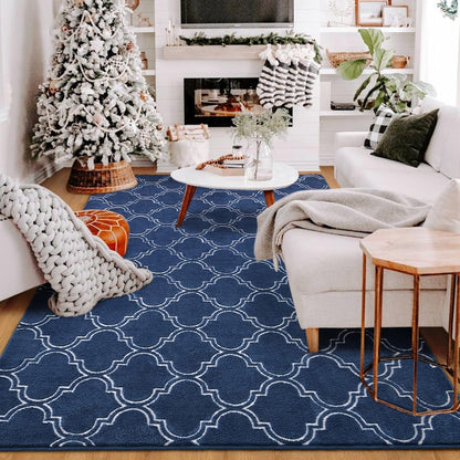Navy Blue And White Area Rug