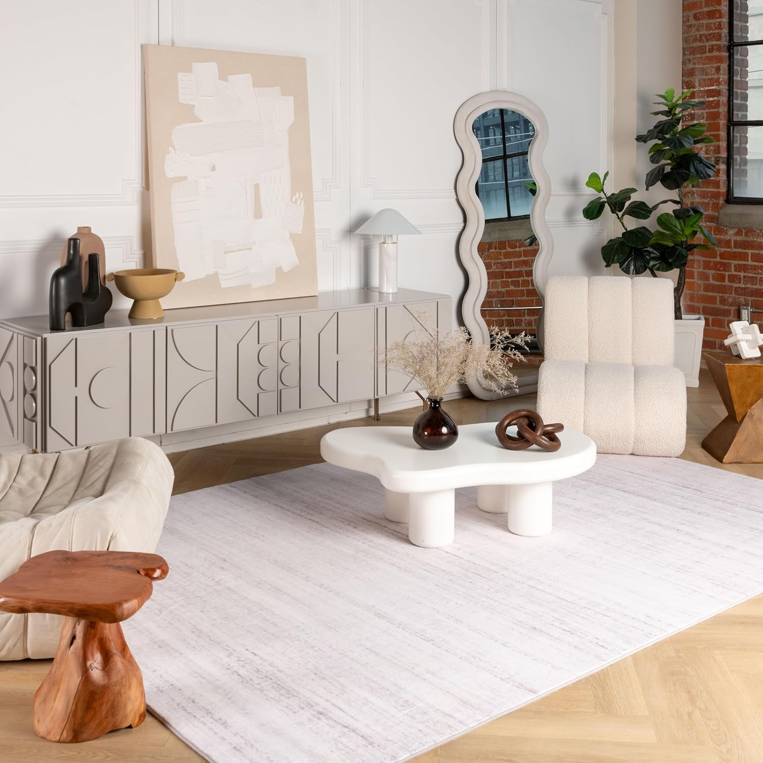Modern Grey Rug Modern  Living Room Kitchen and Bedroom