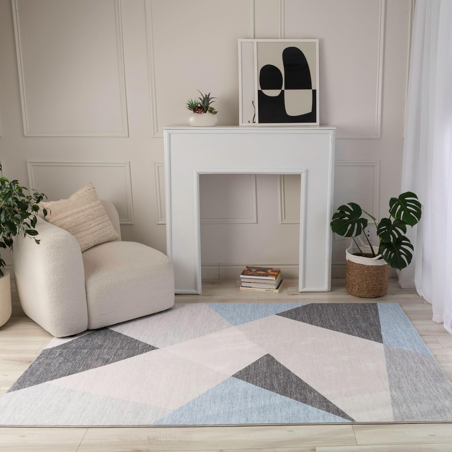Modern Multicolor Area Rug Boho Modern  Living Room Kitchen and Bedroom