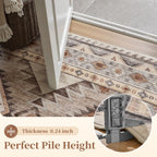 Brown Moroccan Boho Washable Rug - Rugsco.ca