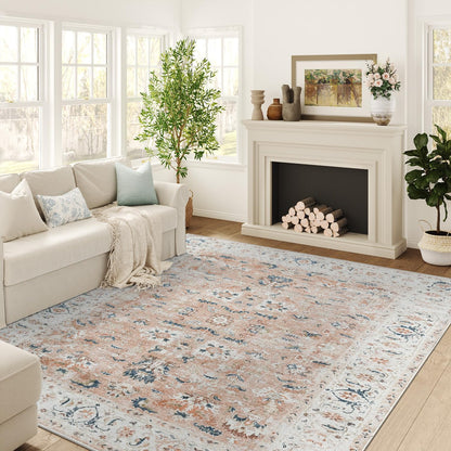 Vintage Beige Orange Rug Living Room  Kitchen and Bedroom