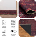 Turkish Rug Ethnic Patterned Burgundy Boho Living Room  Kitchen and Bedroom