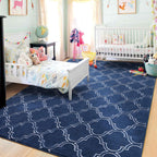 Navy Blue And White Area Rug