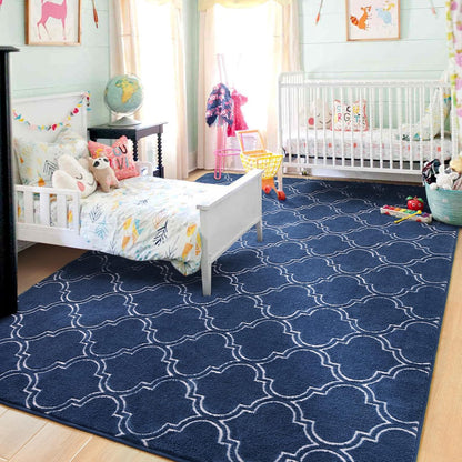 Navy Blue And White Area Rug