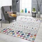 Modern Washable Rug Boho Inspired Non-Slip Multicolor Area Rug Carpet