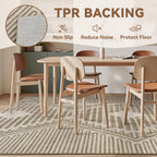 Brown Tufted Boho Geometric Washable Rug - Rugsco.ca