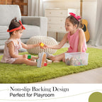 Oval Fluffy Rug White Plain 3x10